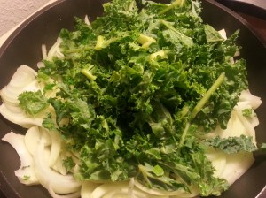 Kale and onion